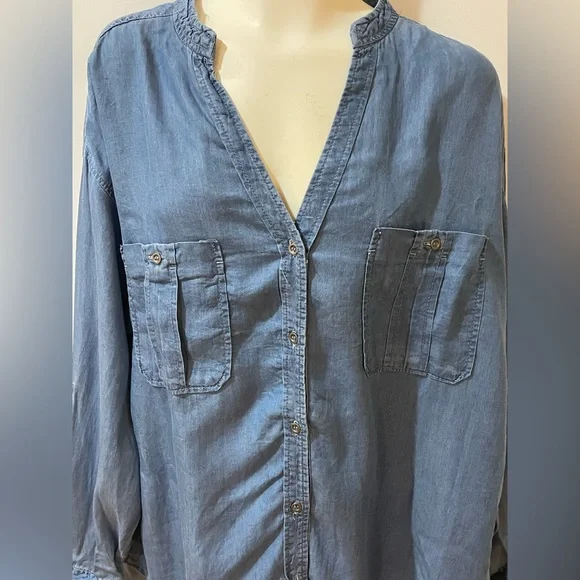 Denim style button down. - Picture 3 of 7
